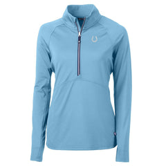 Indianapolis Colts Cutter & Buck Women's Adapt Eco Knit Stretch Recycled Half-Zip Top - Powder Blue online