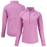 Cleveland Browns Cutter & Buck Women's Peshastin Eco Fleece Recycled Half-Zip Top - Pink for sale