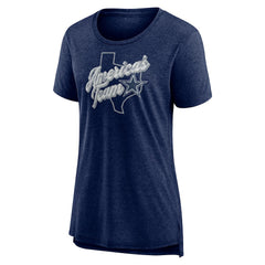 Dallas Cowboys Women's First Down Distressed Tri-Blend T-Shirt - Navy cheap