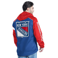 New York Rangers G-III Sports by Carl Banks Lateral Half-Zip Hoodie Jacket - Blue/Red Hoodies