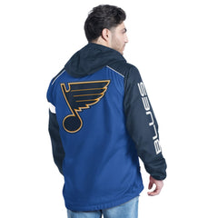 St. Louis Blues G-III Sports by Carl Banks Lateral Half-Zip Hoodie Jacket - Blue/Navy Hoodies