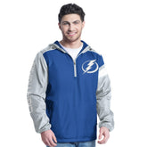 Tampa Bay Lightning G-III Sports by Carl Banks Lateral Half-Zip Hoodie Jacket - Blue/Gray Hoodies