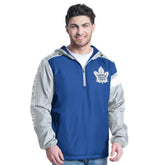 Toronto Maple Leafs G-III Sports by Carl Banks Lateral Half-Zip Hoodie Jacket - Blue/Gray Hoodies
