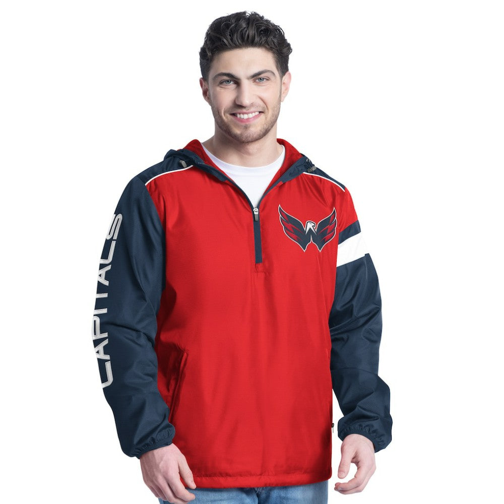 Washington Capitals G-III Sports by Carl Banks Lateral Half-Zip Hoodie Jacket - Red/Navy Hoodies