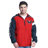 Washington Capitals G-III Sports by Carl Banks Lateral Half-Zip Hoodie Jacket - Red/Navy Hoodies
