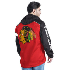 Chicago Blackhawks G-III Sports by Carl Banks Lateral Half-Zip Hoodie Jacket - Red/Black Hoodies