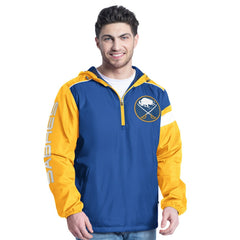 Buffalo Sabres G-III Sports by Carl Banks Lateral Half-Zip Hoodie Jacket - Royal/Gold Hoodies