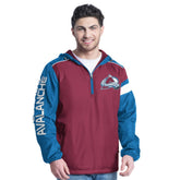 Colorado Avalanche G-III Sports by Carl Banks Lateral Half-Zip Hoodie Jacket - Burgundy/Navy Hoodies