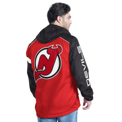 New Jersey Devils G-III Sports by Carl Banks Lateral Half-Zip Hoodie Jacket - Red/Black Jerseys