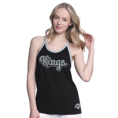 Los Angeles Kings G-III 4Her by Carl Banks Women's Curveball Racerback Scoop Neck Slub Tank Top - Black Tank Top
