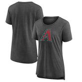 Arizona Diamondbacks Women's Weathered Official Logo Tri-Blend T-Shirt Gray