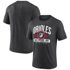 Baltimore Orioles Badge of Honor Tri-Blend T-Shirt Charcoal