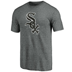 Chicago White Sox Weathered Official Logo Tri-Blend T-Shirt Heather Gray