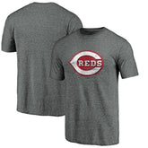 Cincinnati Reds Weathered Official Logo Tri-Blend T-Shirt Heather Gray