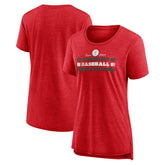Cincinnati Reds Women's Power Swing Tri-Blend T-Shirt Red