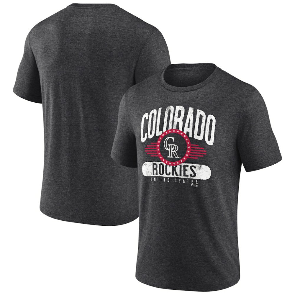 Colorado Rockies Badge of Honor Tri-Blend T-Shirt Charcoal