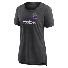 Colorado Rockies Women's Practice Time Tri-Blend T-Shirt Gray
