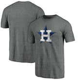 Houston Astros Weathered Official Logo Tri-Blend T-Shirt Heather Gray