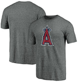 Los Angeles Angels Weathered Official Logo Tri-Blend T-Shirt Heather Gray