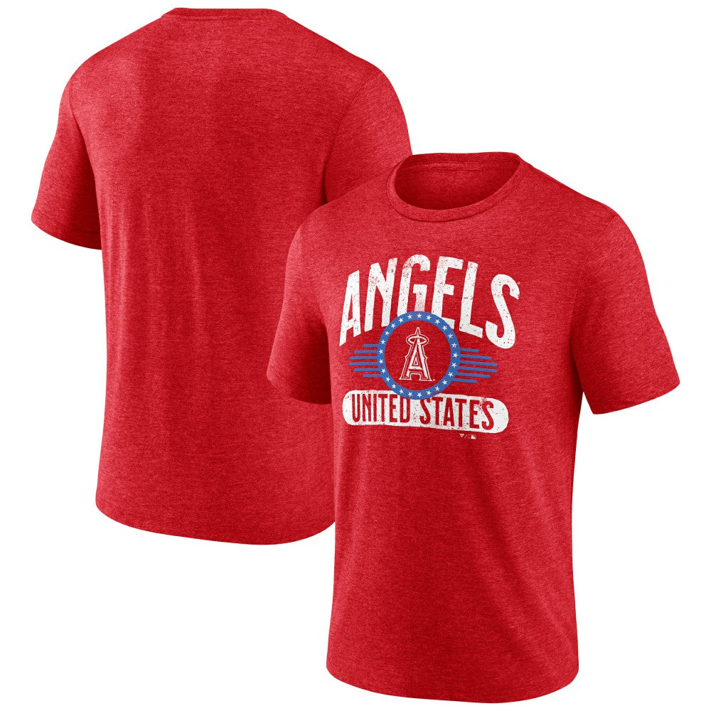 Los Angeles Angels Badge of Honor Tri-Blend T-Shirt Red