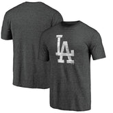 Los Angeles Dodgers Weathered Official Logo Tri-Blend T-Shirt Charcoal
