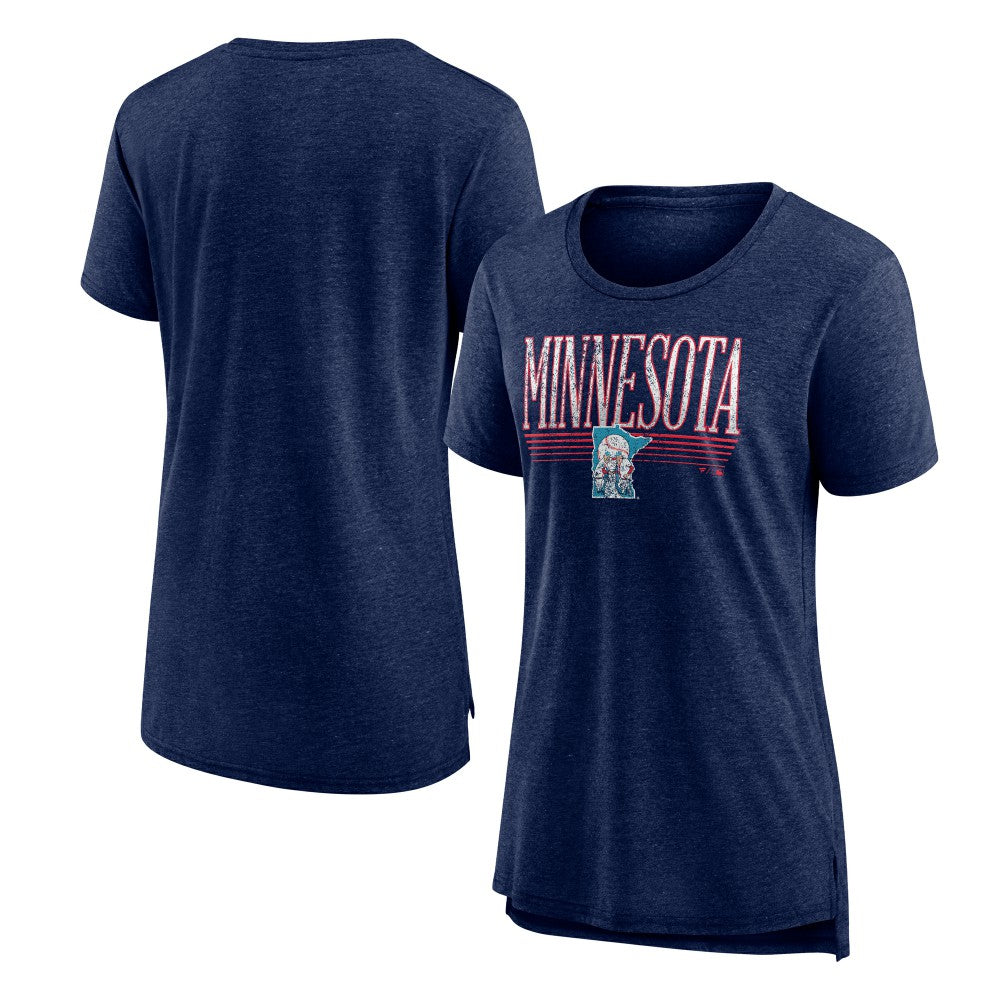 Minnesota Twins Women's Toppler Tri-Blend T-Shirt Navy