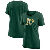 Athletics Women's Weathered Official Logo Tri-Blend T-Shirt Green