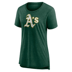 Athletics Women's Weathered Official Logo Tri-Blend T-Shirt Green