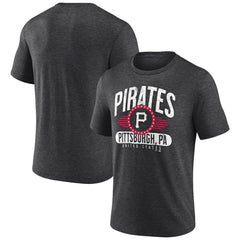 Pittsburgh Pirates Badge of Honor Tri-Blend T-Shirt Charcoal