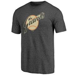 San Francisco Giants Cooperstown Official Logo Tri-Blend T-Shirt Charcoal