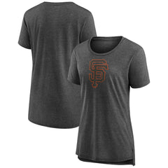 San Francisco Giants Women's Weathered Official Logo Tri-Blend T-Shirt Gray
