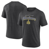 Seattle Mariners Wonderment Tri-Blend T-Shirt Charcoal