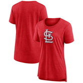St. Louis Cardinals Women's Weathered Official Logo Tri-Blend T-Shirt Red