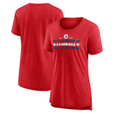 St. Louis Cardinals Women's Power Swing Tri-Blend T-Shirt Red