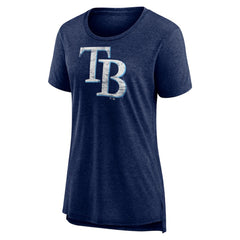 Tampa Bay Rays Women's Weathered Official Logo Tri-Blend T-Shirt Navy
