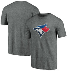 Toronto Blue Jays Weathered Official Logo Tri-Blend T-Shirt Heather Gray