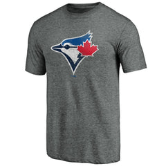 Toronto Blue Jays Weathered Official Logo Tri-Blend T-Shirt Heather Gray