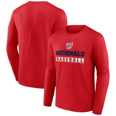 Washington Nationals Let's Go Long Sleeve T-Shirt Red