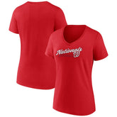 Washington Nationals Women's One And Only V-Neck T-Shirt Red