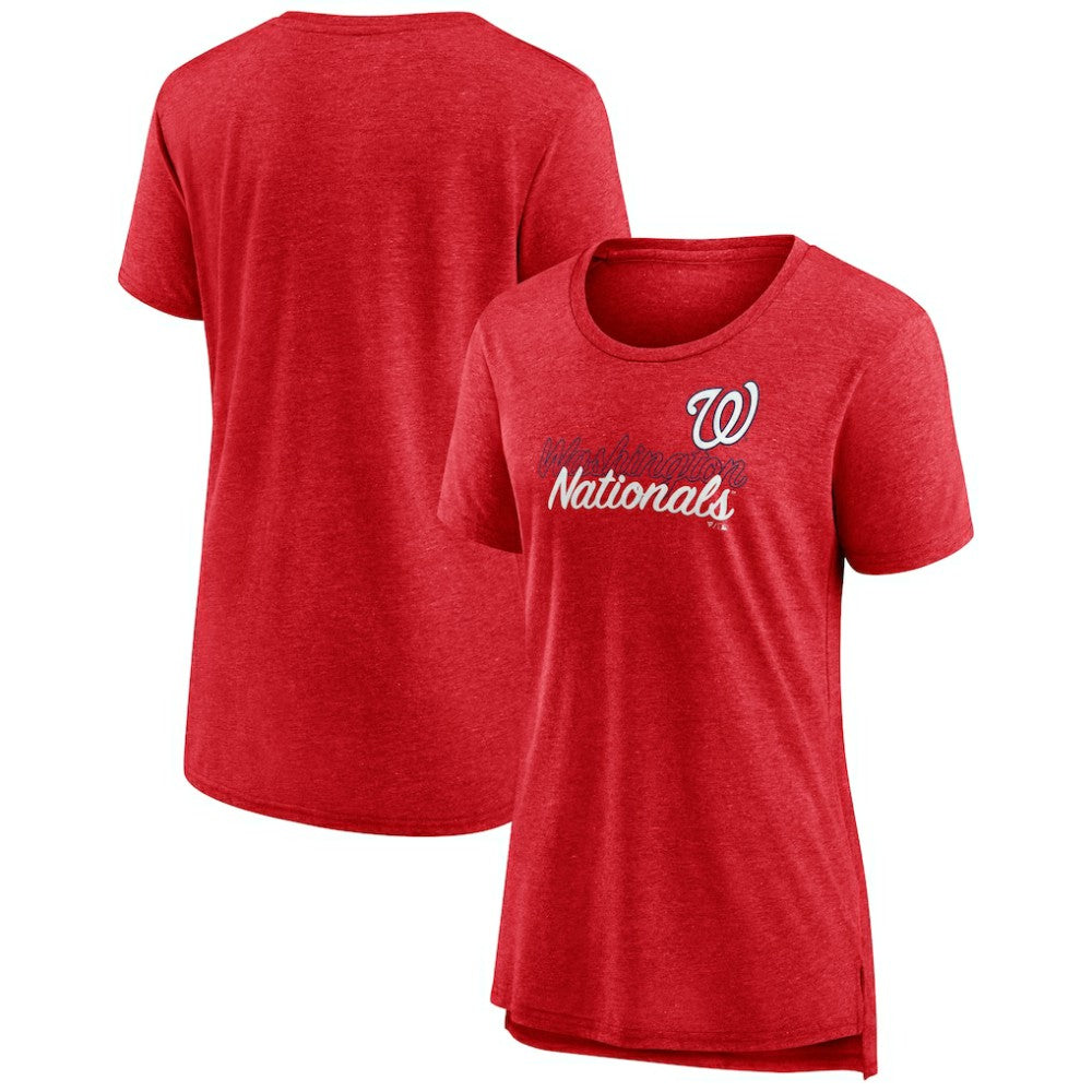 Washington Nationals Women's Practice Time Tri-Blend T-Shirt Red