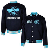 Manchester City Sport Design Sweden Free Kick Wool Varsity Jacket Discount - Navy