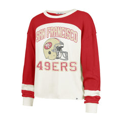 San Francisco 49ers '47 Women's Double Header Curve Toni Long Sleeve T-Shirt - Cream online