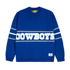 Dallas Cowboys GOLF WANG Jacquard Pullover Sweater - Blue on sale