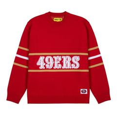 San Francisco 49ers GOLF WANG Jacquard Pullover Sweater - Scarlet on sale
