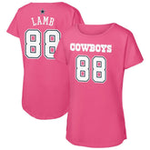 CeeDee Lamb Dallas Cowboys Girls Youth Player Name & Number T-Shirt - Pink on sale
