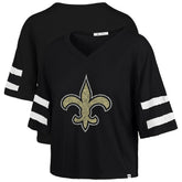 New Orleans Saints '47 Women's Premier Scout Cropped V-Neck T-Shirt - Black online