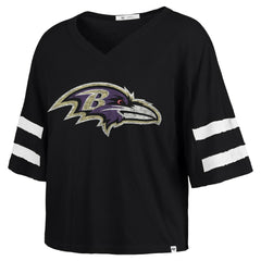 Baltimore Ravens '47 Women's Premier Scout Cropped V-Neck T-Shirt - Black cheap