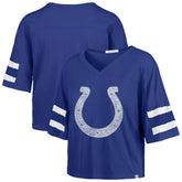 Indianapolis Colts '47 Women's Premier Scout Cropped V-Neck T-Shirt - Royal sale