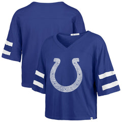 Indianapolis Colts '47 Women's Premier Scout Cropped V-Neck T-Shirt - Royal sale