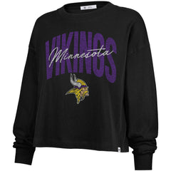 Minnesota Vikings '47 Women's Muse Sydney Long Sleeve Cropped T-Shirt - Black cheap